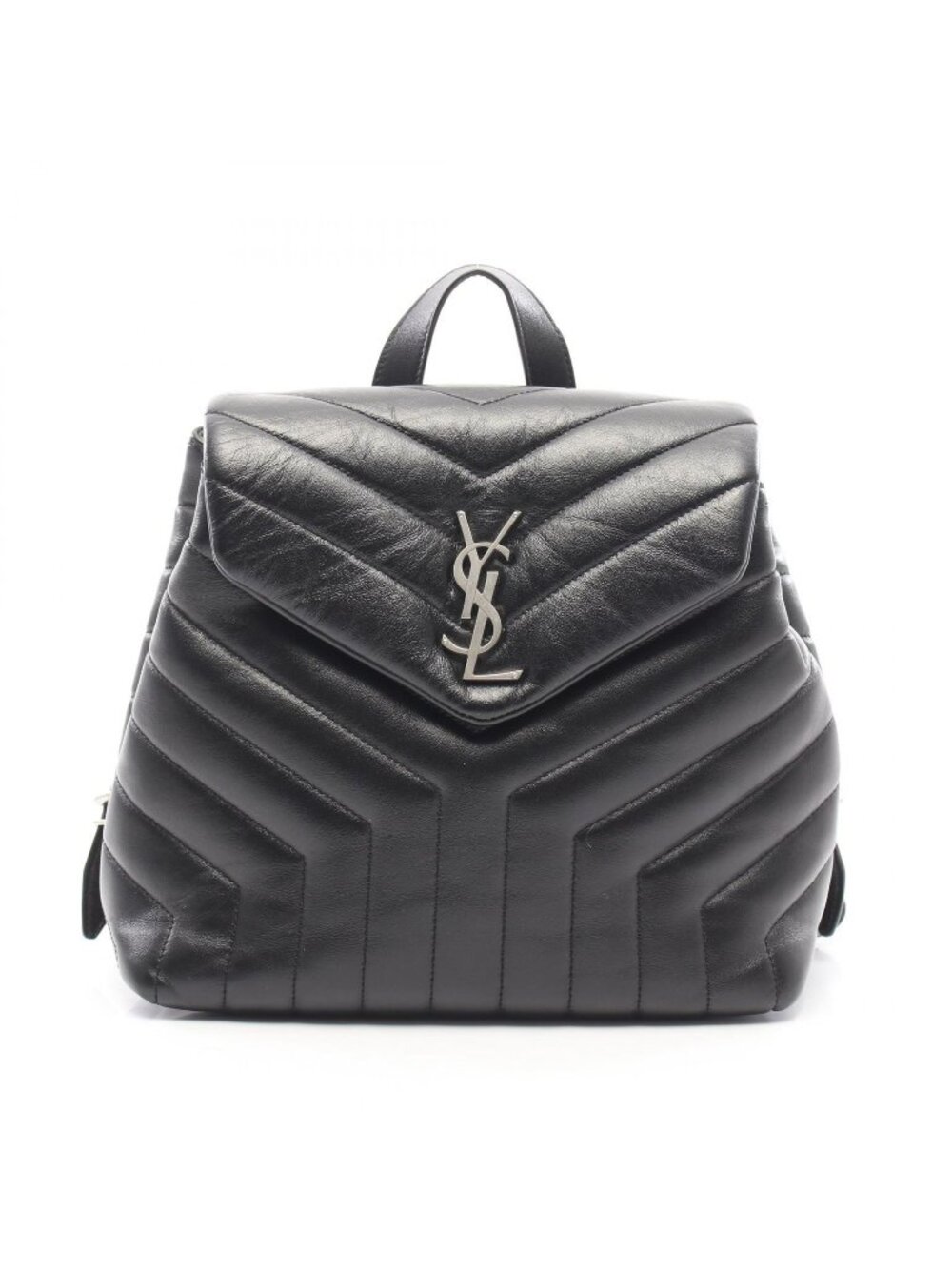 Saint Laurent Paris Backpack Loulou Black Leather Small
